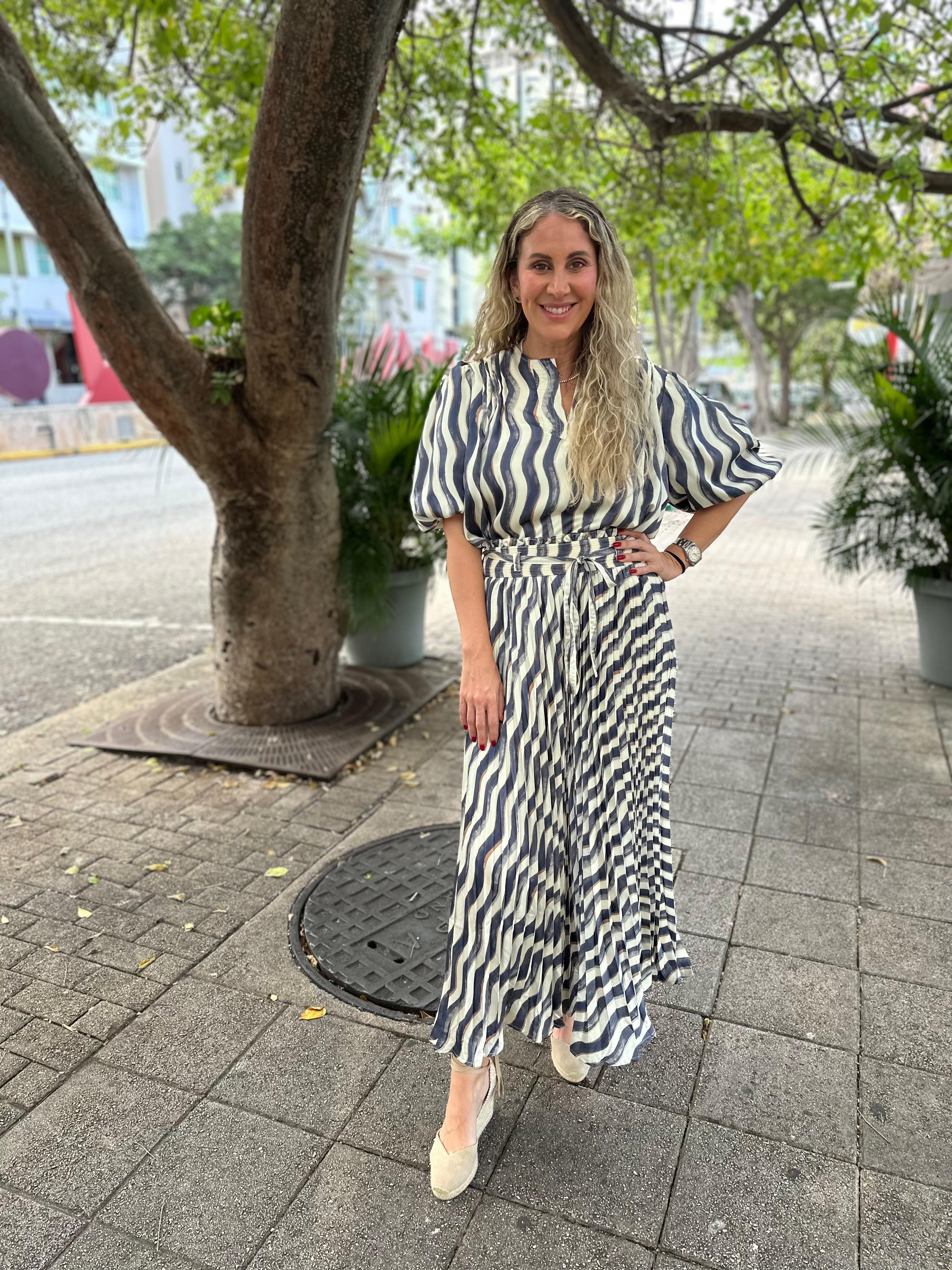 Wavy Stripes Skirt & Top Set