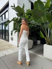 Strapless Belted Denim Top & Pant
