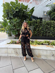 Ruffled Lace Top & Balloon Pants