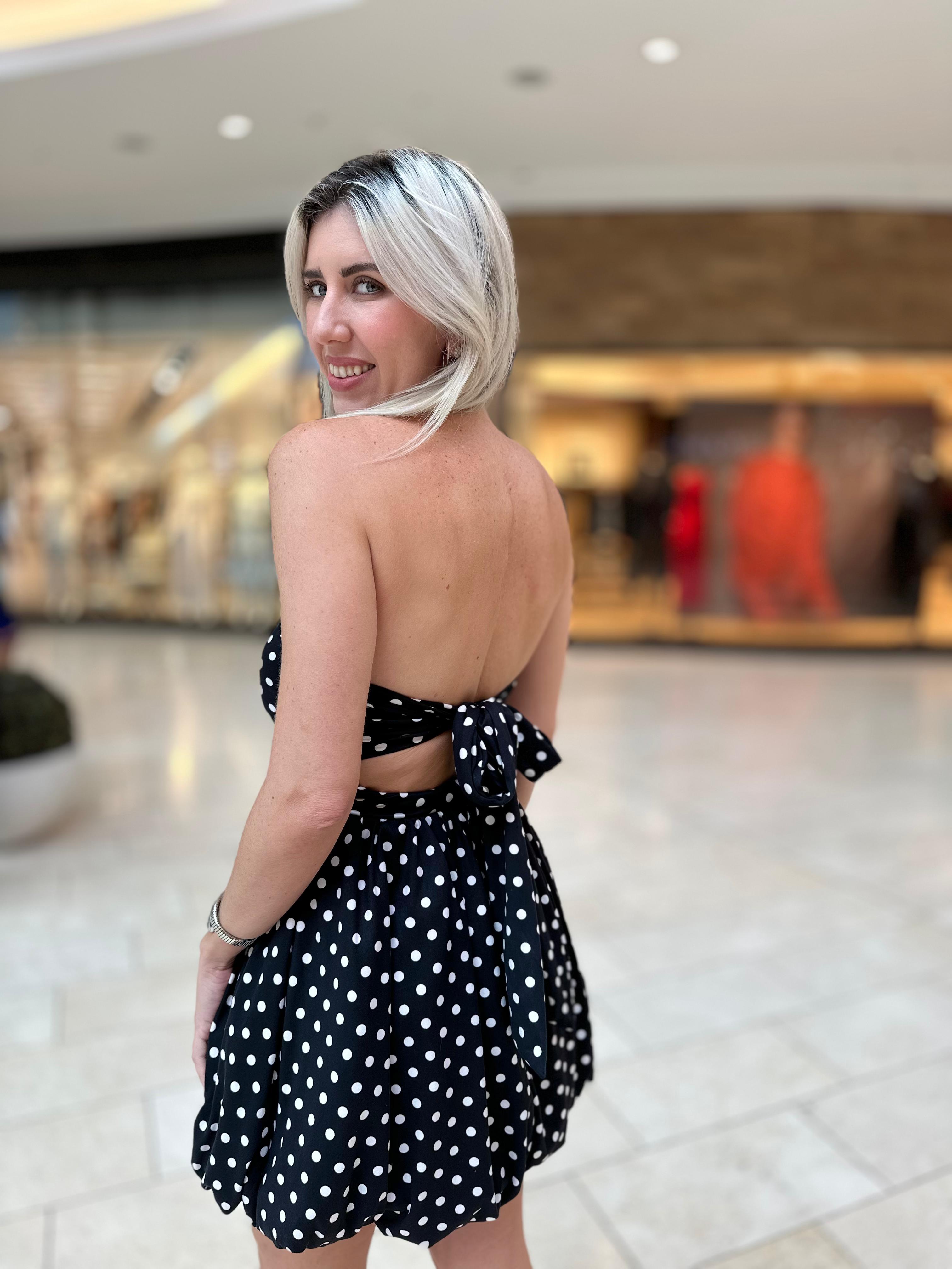 Tube Dot Bubble Mini Dress