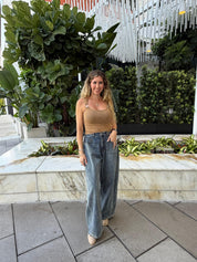 Buckle Strap Ribbed Tank Top