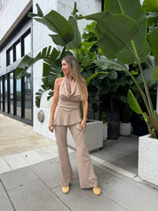 Studded Cowl Neck Top & Scarf Pant