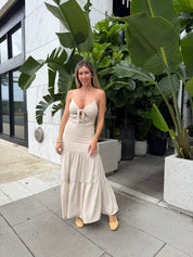 Back Beaded Strap Maxi Dress