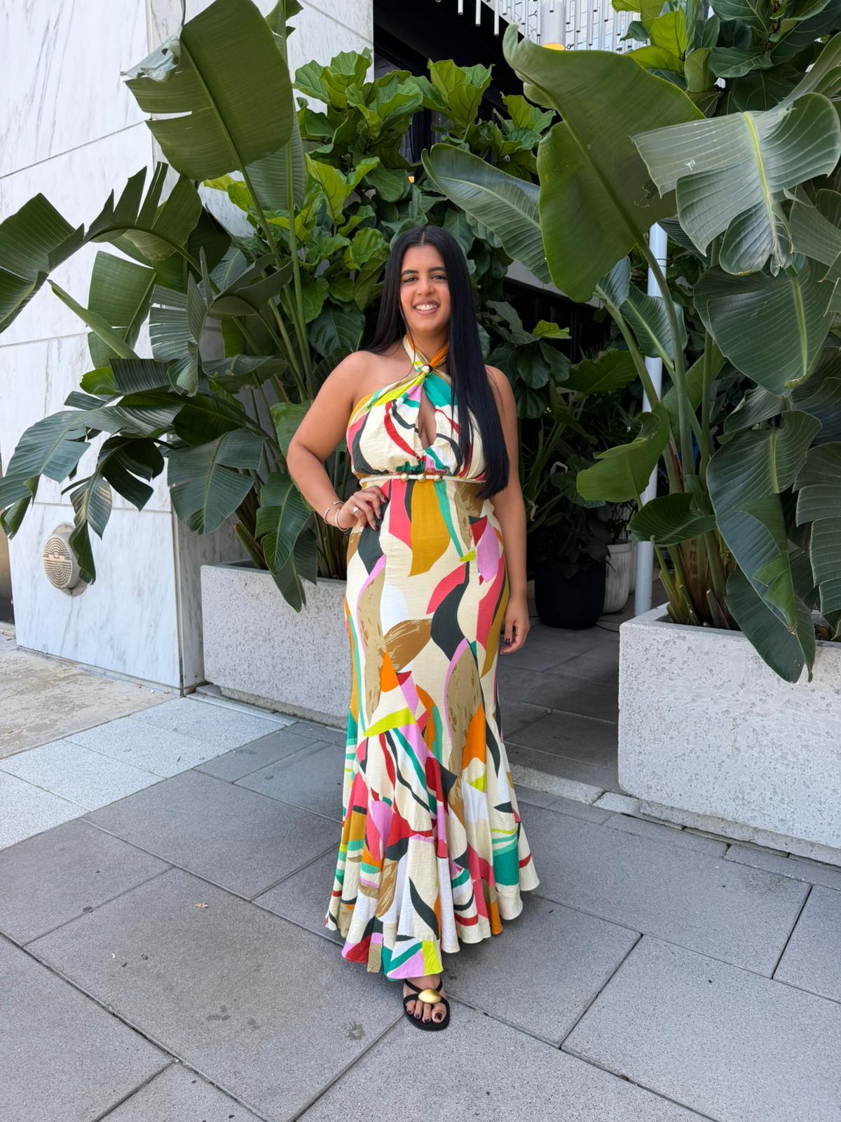 Jana Belted Maxi Dress