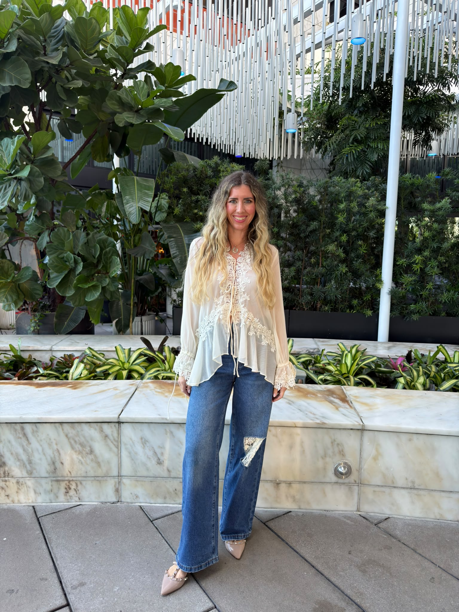 Ribbon Lace Blouse Cardigan