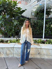 Ribbon Lace Blouse Cardigan