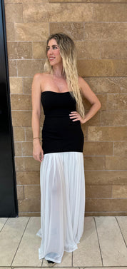 Strapless Two Tone Dress