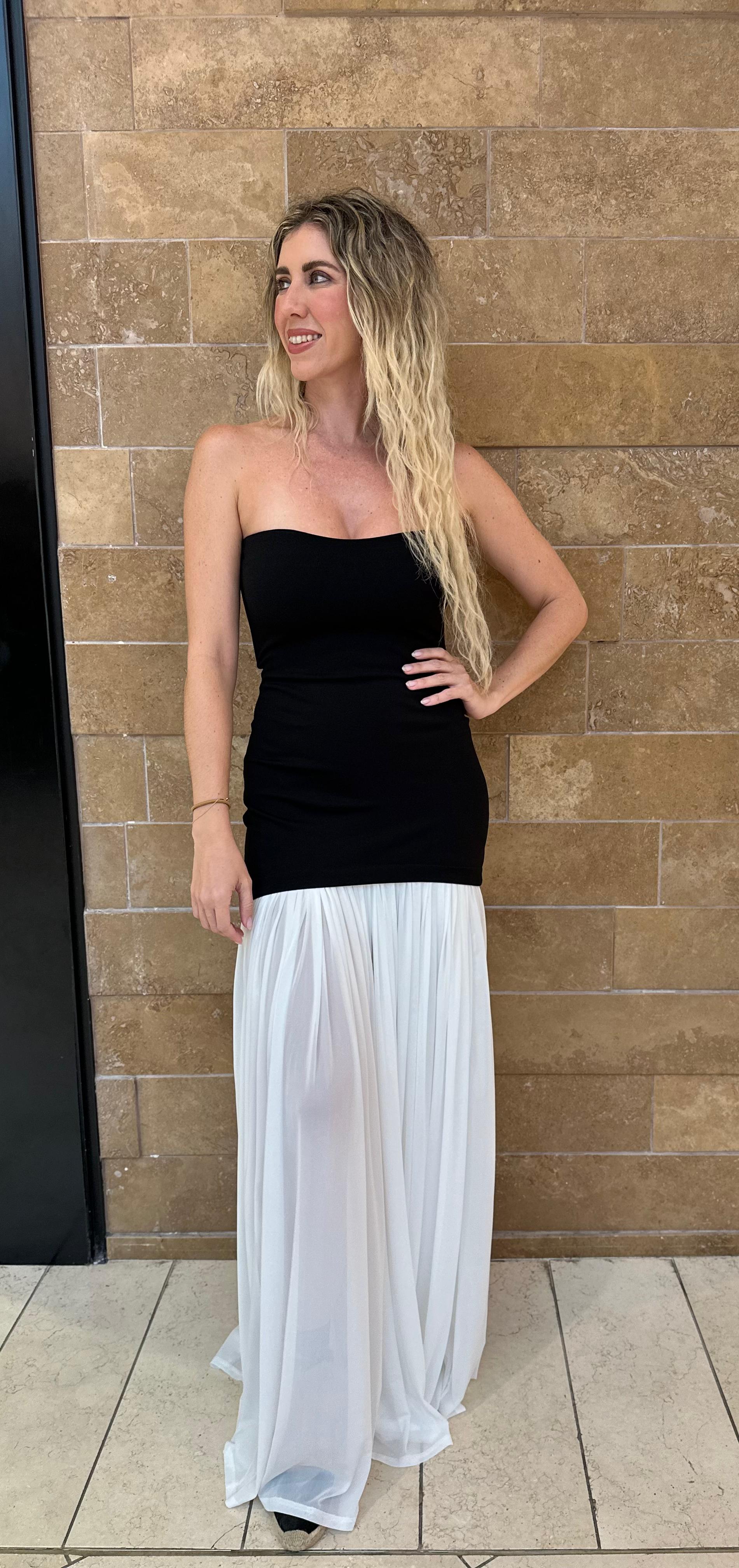 Strapless Two Tone Dress