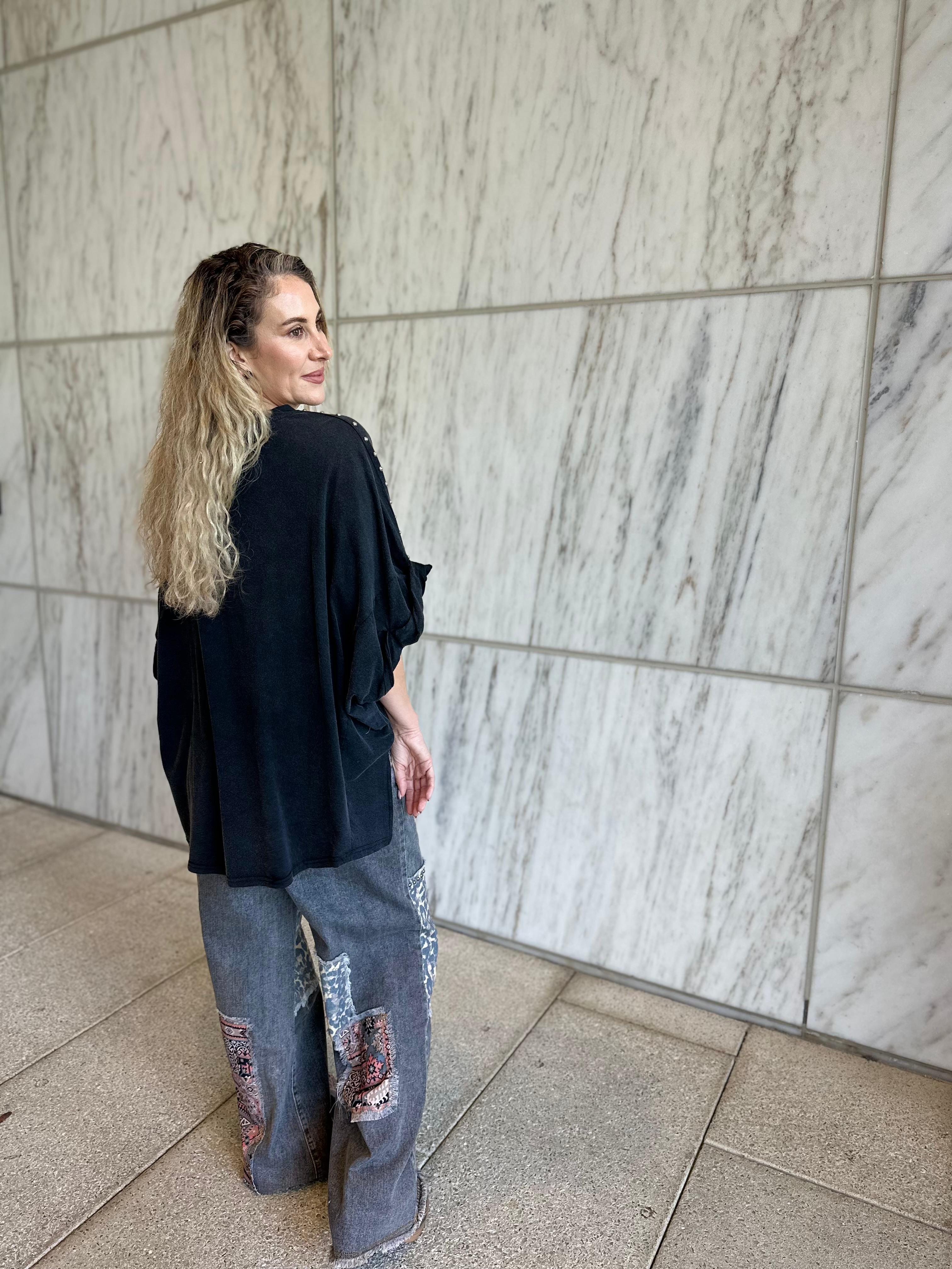 Studded Oversized Blouse