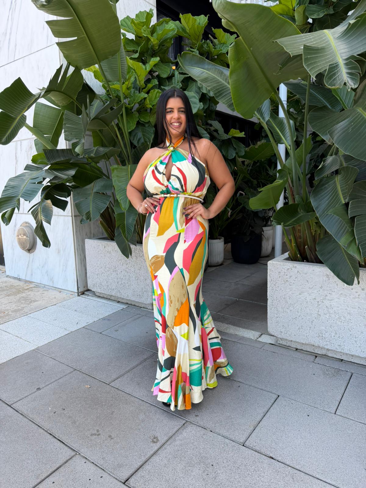 Jana Belted Maxi Dress