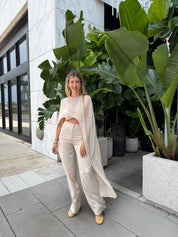 Bralette Cape Top & Pants Set