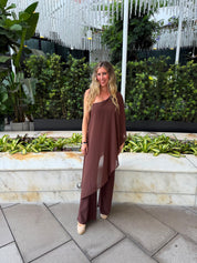 One Shoulder Drape Jumpsuit