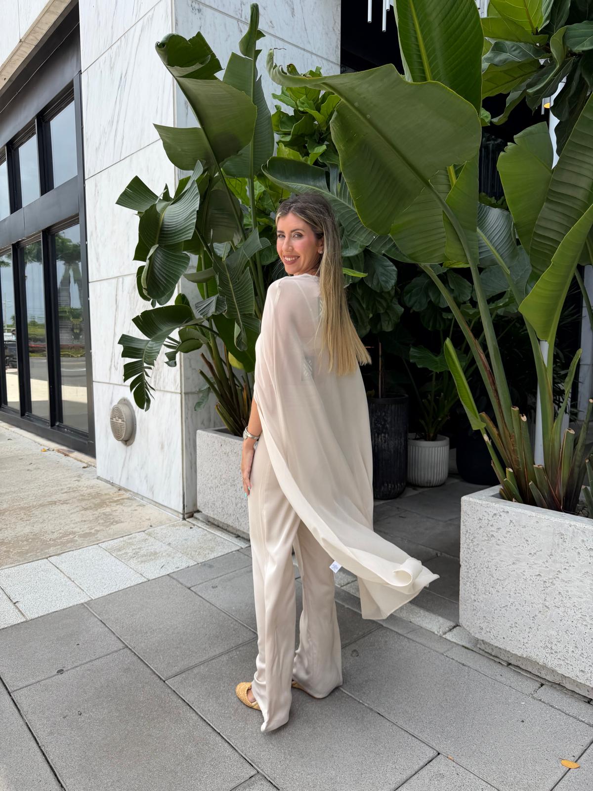 Bralette Cape Top & Pants Set