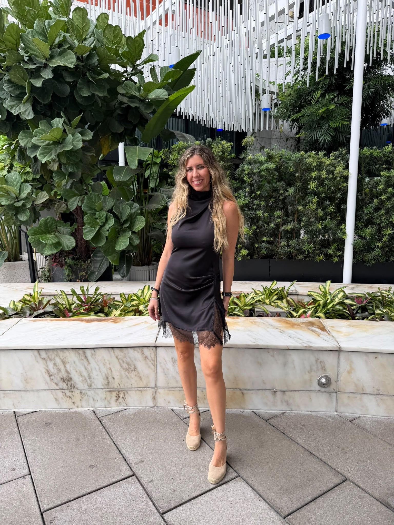 Halter Neck Satin Mini Dress