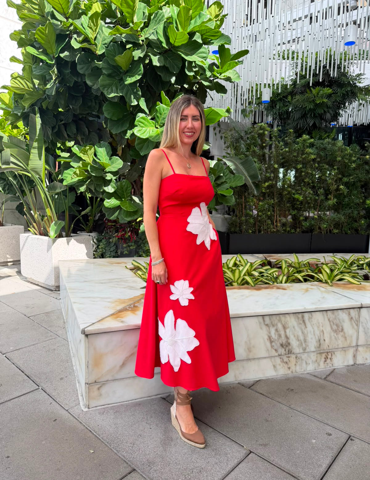 Pearl Embroidery Long Dress
