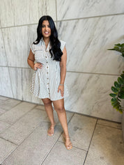 Stripe Cotton Mini Dress