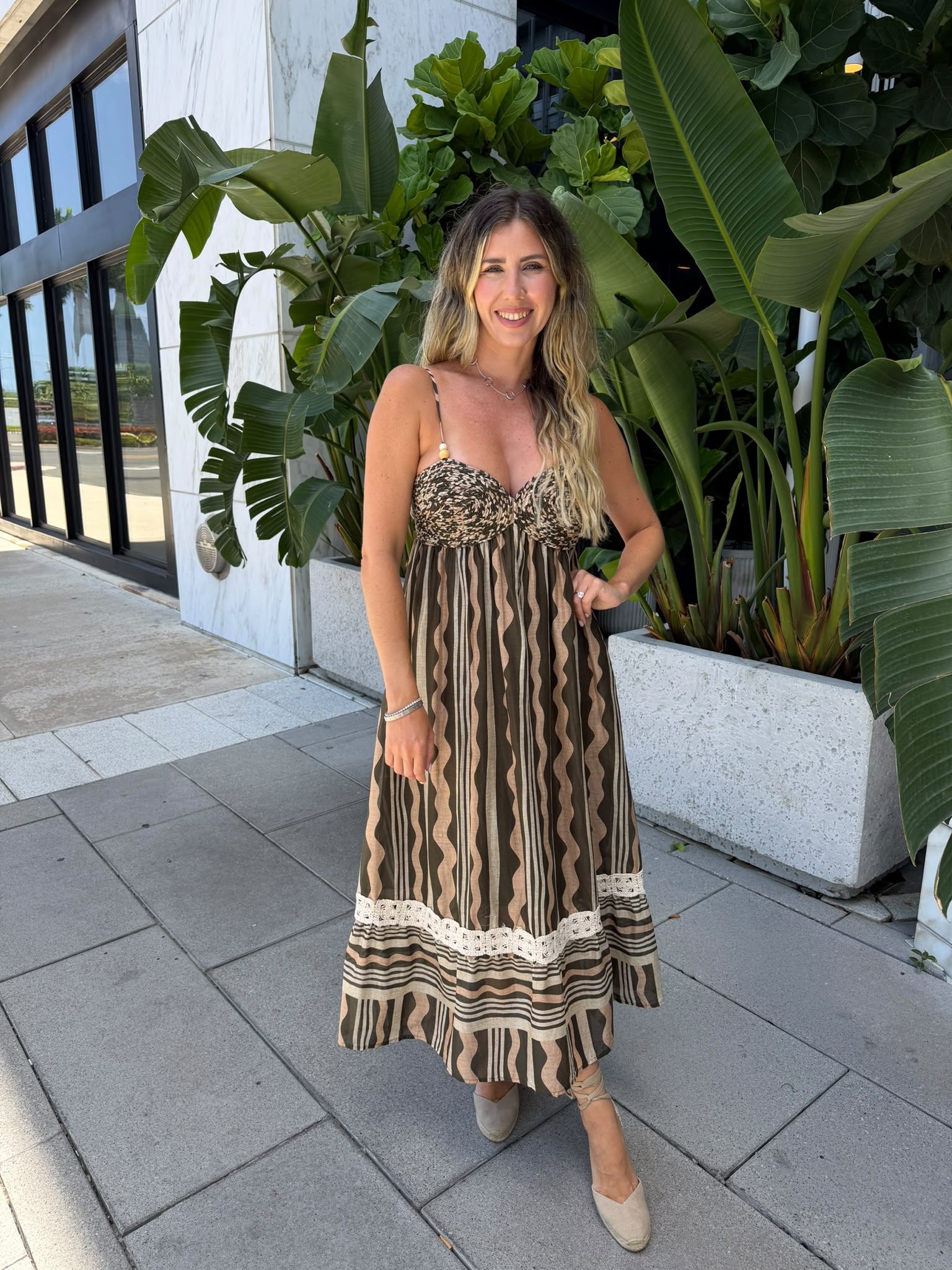 Braided Linen Long Dress