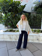 Relaxed Wide Leg Dark Jeans