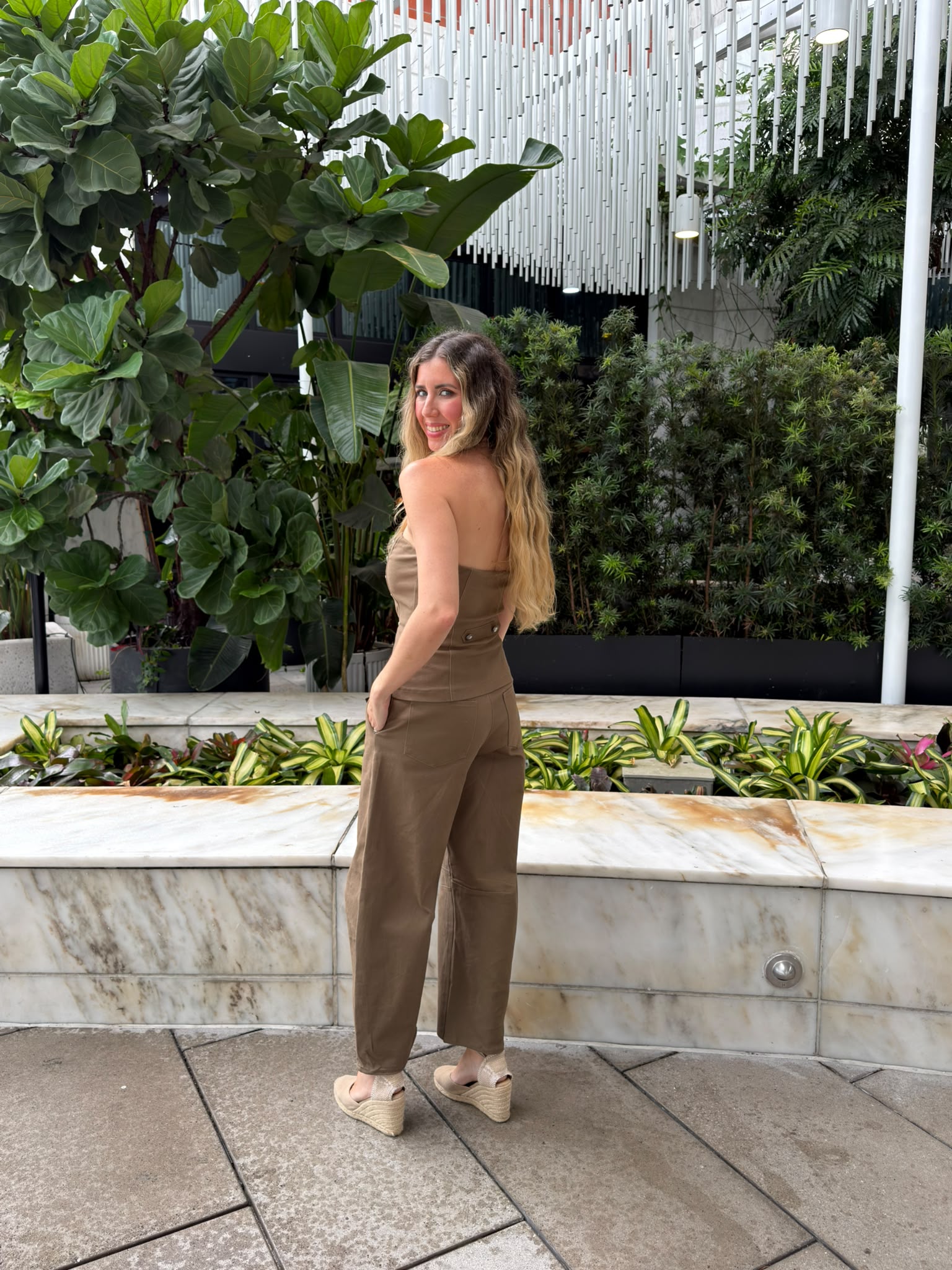 Zip Military Vest Peplum Jumpsuit